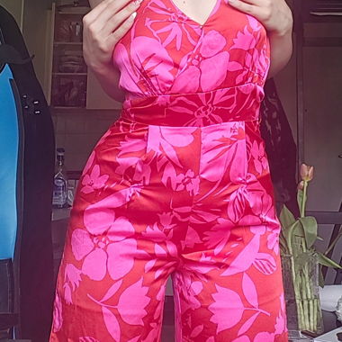 Combinaison halter fuchsia