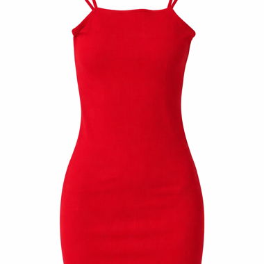 Abito rosso con spalline sottili