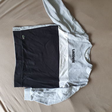 Felpa Lacoste Sport colorblock grigia nera bianca 
