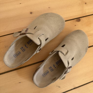 Clogs Birkenstock en daim beige