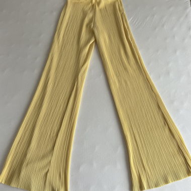 Pantaloni plissé gialli Zara Taglia S