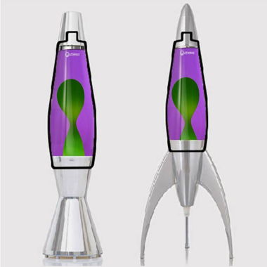Mathmos Astrobaby Bottle Lava Lamps Violet/Green