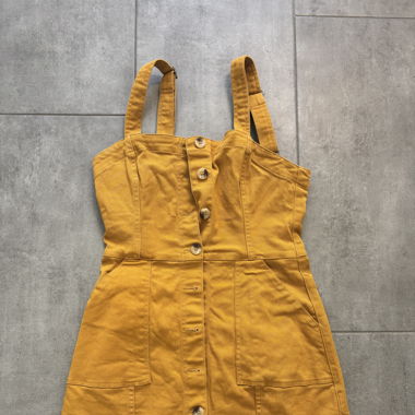 Robe jeans jaune moutarde 