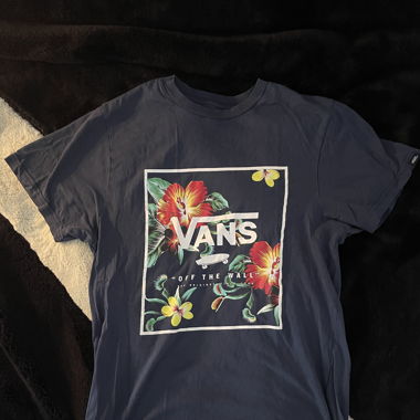 Vans T-Shirt Blue with print S