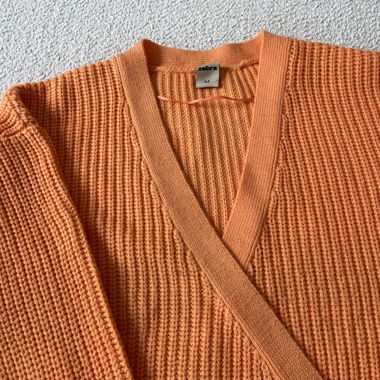 Orange wrap knit cardigan zebra M
