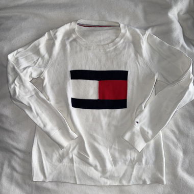 Weisser Tommy Hilfiger Pullover