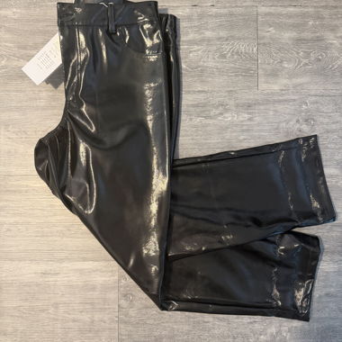 Pantalon noir laqué NEON & NYLON