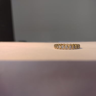 Fingerring, Gold, mit Zirkonia Steinen, Grösse 56