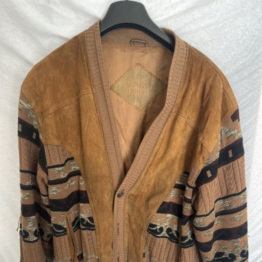 Vintage Von Ehr Suede and Patterned Jacket XL