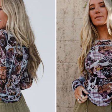 Haut en résille floral chic