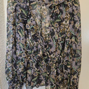 Blusa floreale trasparente M
