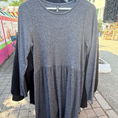 Grey marled knit dress
