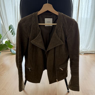 Giacca in pelle Mango verde oliva/marrone marrone XS