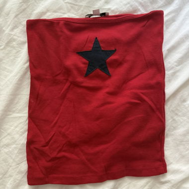 Red Subdued Tube Top with star