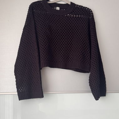 Cropped Net Sweater