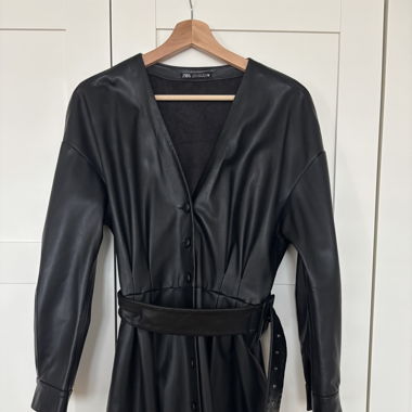 Black leather dress