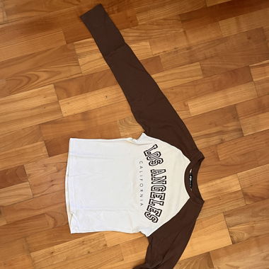 Langarmoberteil Beige Braun