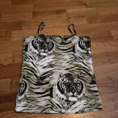 Haut vintage à imprimé tigre