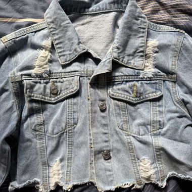 Giacca cropped in jeans