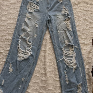 Light Blue Destroyed Jeans