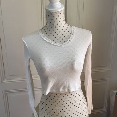 H&M Oberteil mit langen Ärmeln weiss