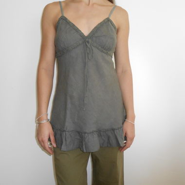 Top peplum vintage kaki/ verde scuro, taglia M-L