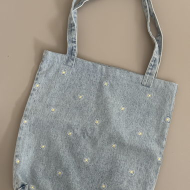 Jeans-Tasche mit Blumenmuster