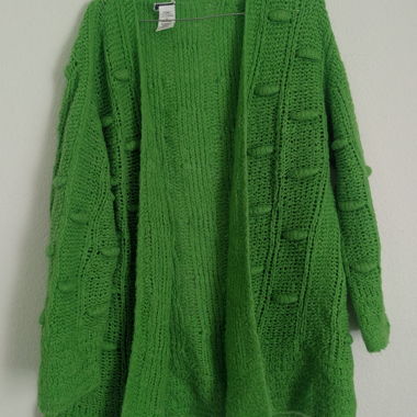 Cardigan in maglia verde