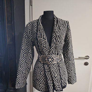 Veste kimono, motif ethnique tissé 