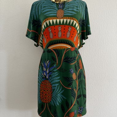 FARM RIO Rückenfreies Kleid aus Viskose mit Print