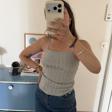 Ribbed Metallic Top