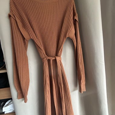 Robe pull côtelée marron RAINBOW