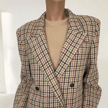 Exklusiver Vintage Blazer mit Hahnentrittmuster