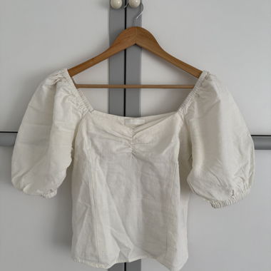Camicia in lino crema H&M