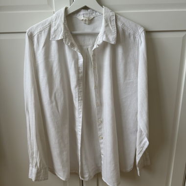H&M perfect linen blend white shirt size 36