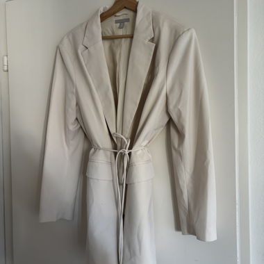 H&M cream belted blazer coat, EU M