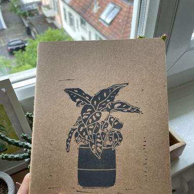 Diary with monstera plant print