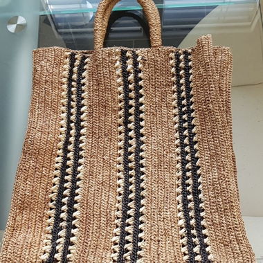 Beige raffia tote bag CAMALYA