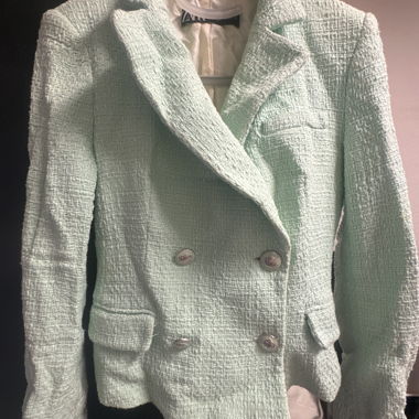 Mintgruener Boucle-Blazer