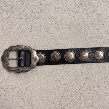 Vintage Boho/Western Leather Belt with Metal Discs