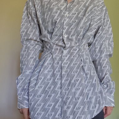 Patterned button-up shirt