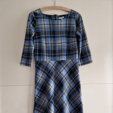 chices Kleid, blau/grau kariert