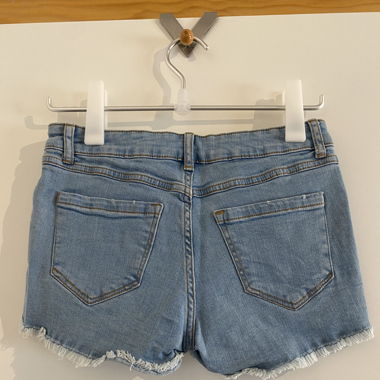 Shorts Blau ausgefranste Enden