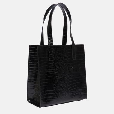 Schwarze Croco Tote Bag