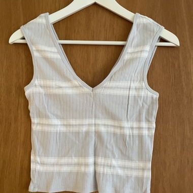 Top court BDG rayé gris S
