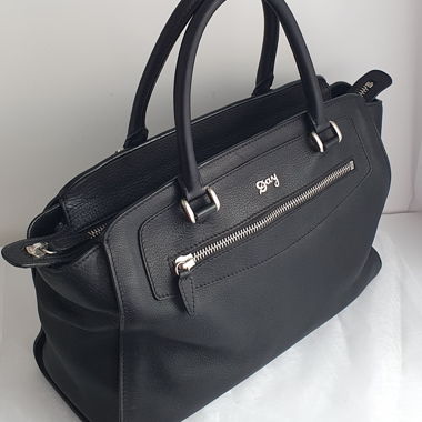 Borsa a mano in pelle nera Day