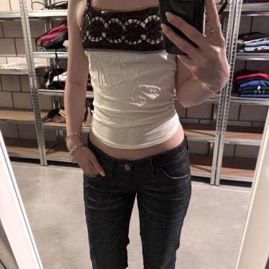 vintage top white/brown  