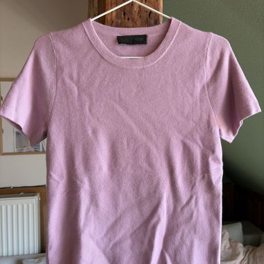 Pink short-sleeve knit top