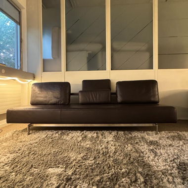 Rolf Benz 3-seater sofa, black genuine leather