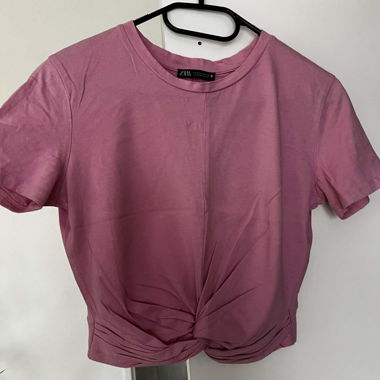 T-shirt rosa Zara con nodo